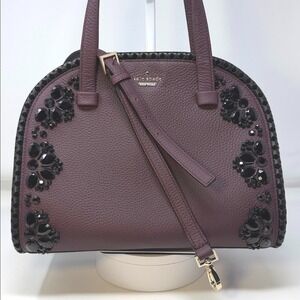 Kate Spade Plum and Black Floral Satchel